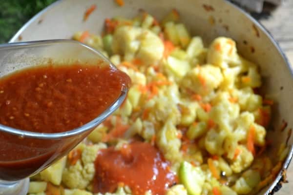 verduras y picar