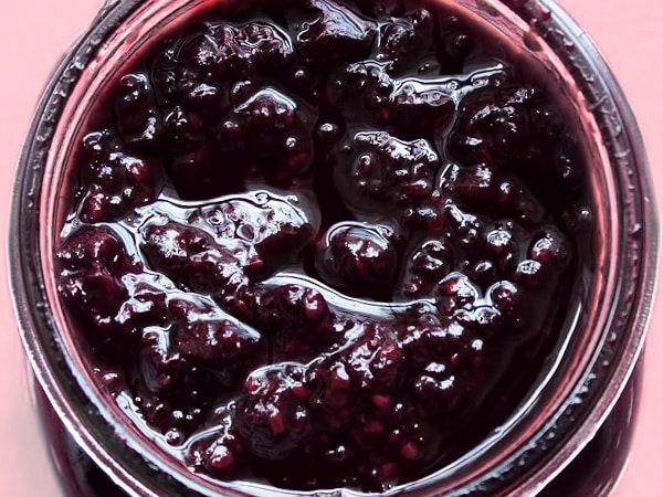 blackberries in a jar