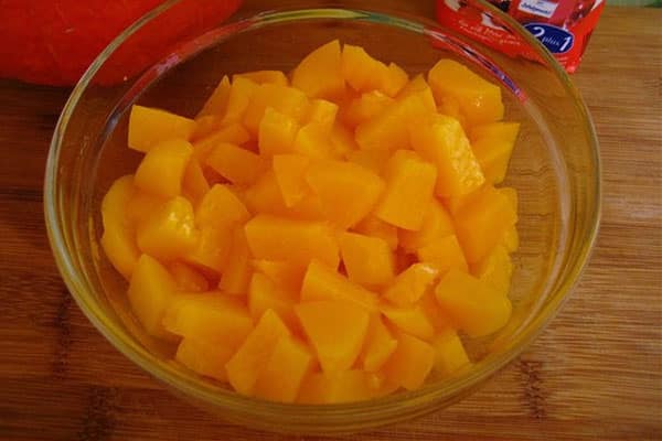 diced peaches