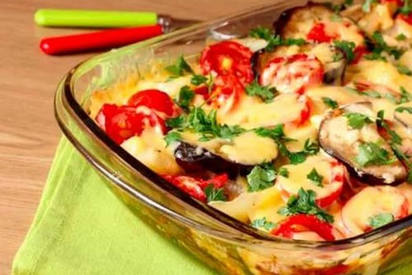 baked eggplant with tomatoes