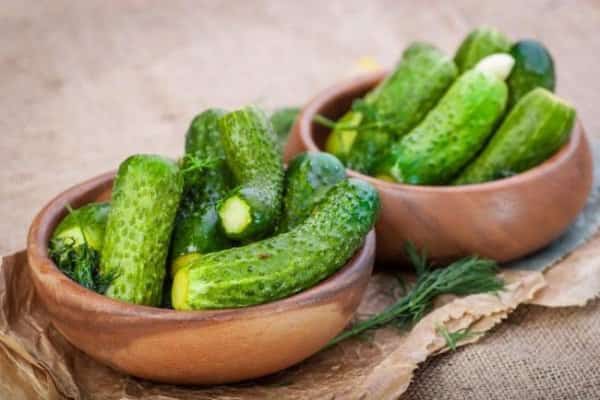 washed cucumbers