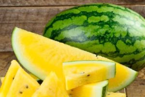 Are there watermelons with yellow pulp inside, what is the name of the variety and the characteristics of cultivation