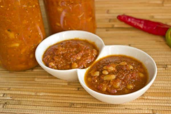 beans for the winter in a bowl