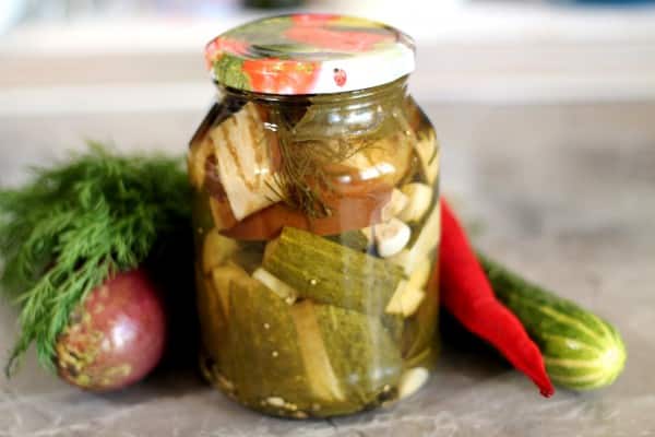 cucumber with eggplant