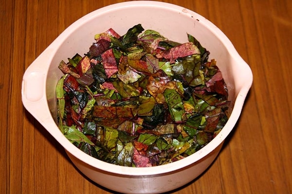 chopped chard in a bowl