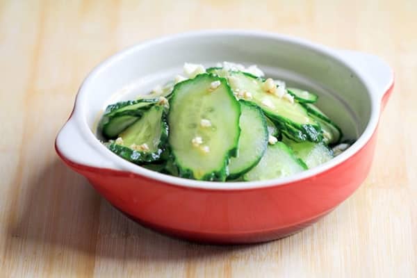 cucumber slices with mustard