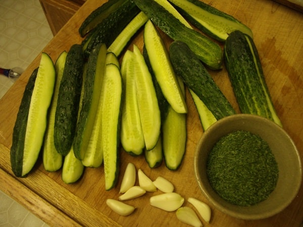 cucumbers and garlic