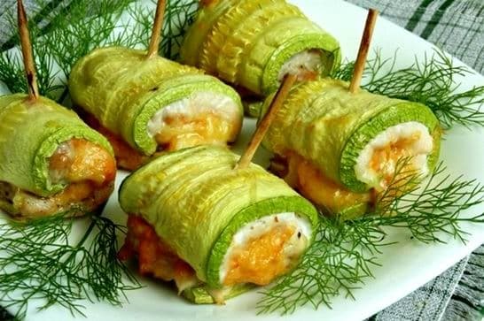 Rouleaux de porc aux courgettes