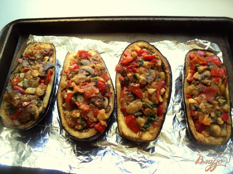 Aubergines farcies, au four