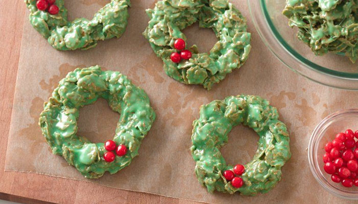 Galletas coronas de Navidad