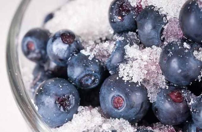 blueberries and sugar