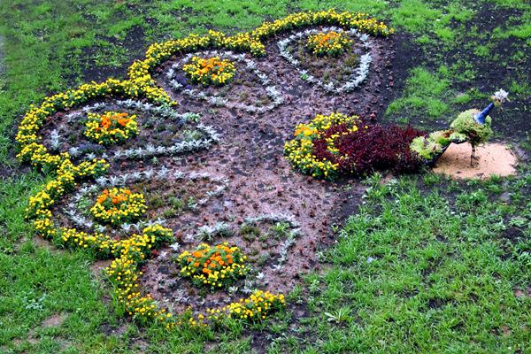 jardín de flores en el jardín