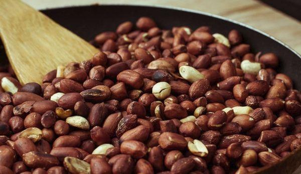 peanuts in a pan