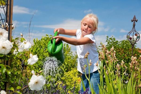 girl watering