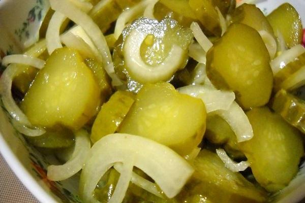 cucumbers with onions