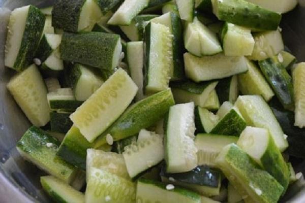 cut cucumbers