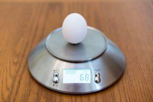 How many grams does one chicken egg weigh and deciphering the markings