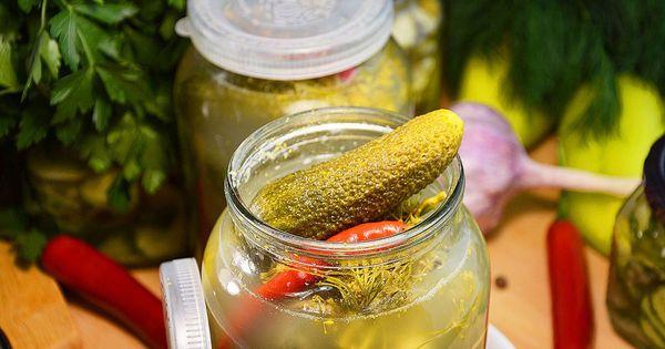 cucumbers in jars