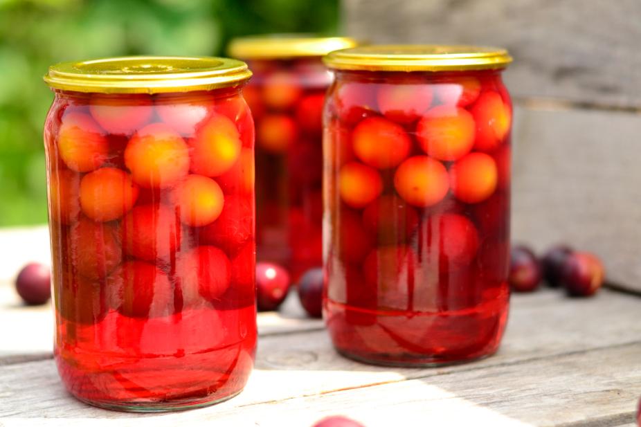 cherry plum in syrup