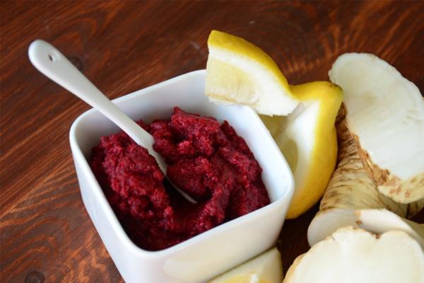 horseradish with lemon and beets