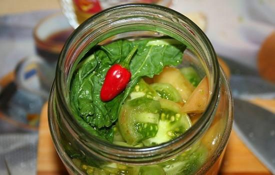 pimiento con tomates verdes