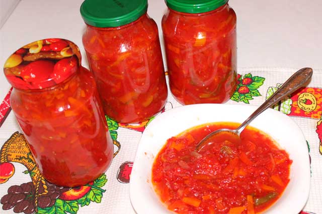 pimiento con zanahorias para el invierno