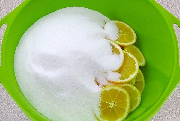 lemon covered in sugar