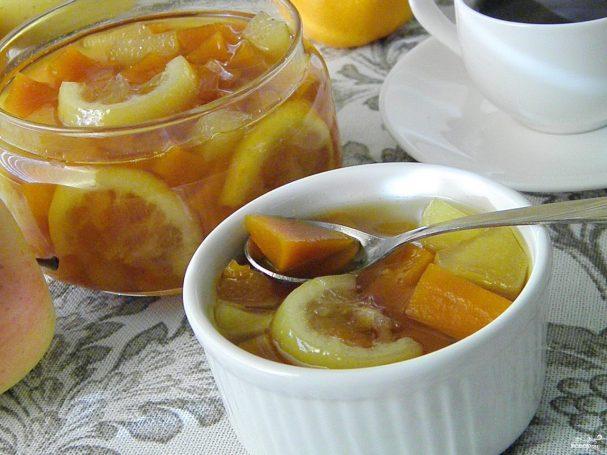 Pumpkin jam with apple and lemon