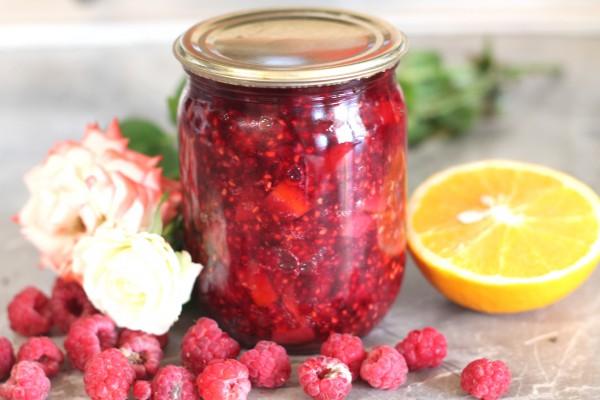 confiture de framboises à l'orange