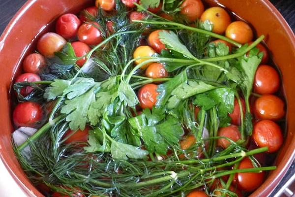 verduras en agua