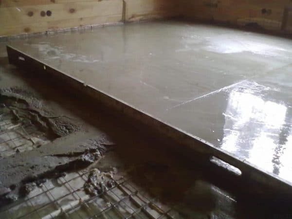 concrete floor in the hen house