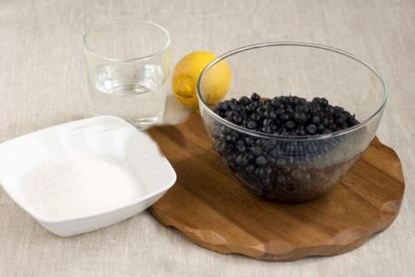 blueberry syrup with lemon and water