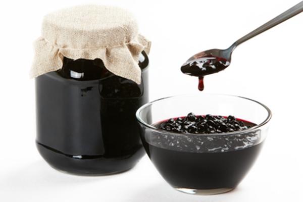 Blueberry jam in a closed jar