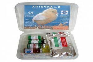 Contents of the first aid kit for chickens and instructions for the use of preparations