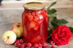 Recette étape par étape pour la cuisson de la compote de framboises et de pommes pour l'hiver