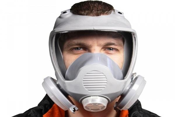 respirator on the head