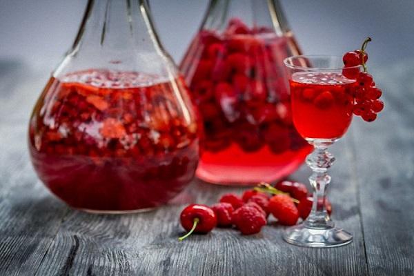 berries in liquid