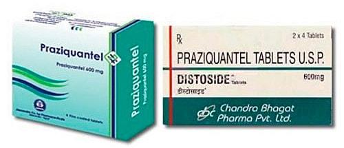 droga Praziquantel.